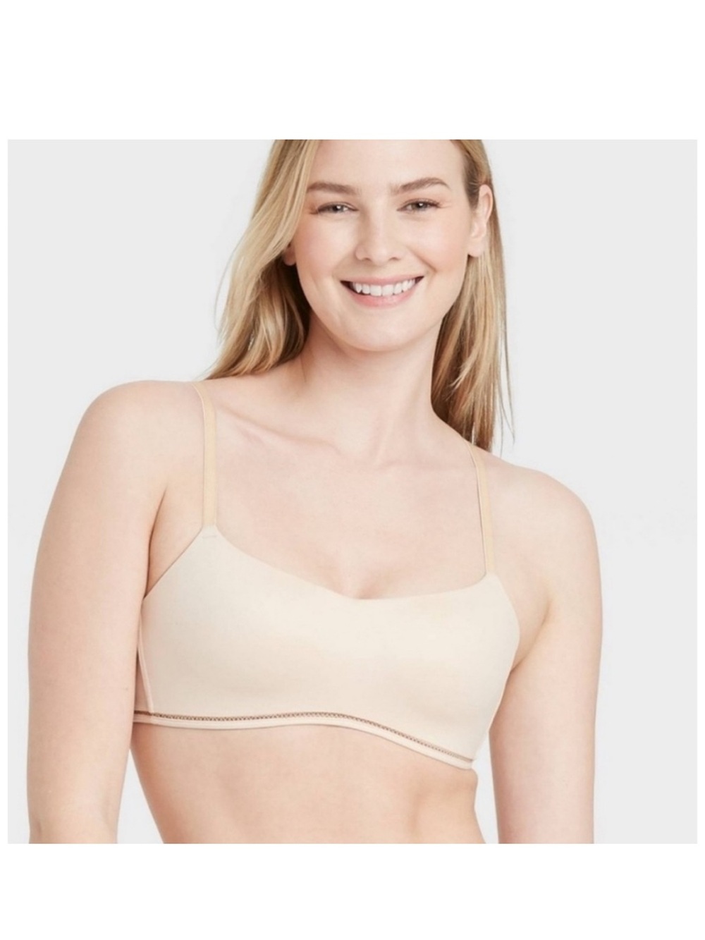 AUDEN lightly lined wire free tan bra size 36D
